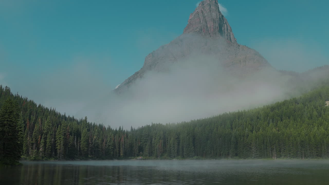 Misty mountain in Montana creates a serene and tranquil outdoor setting