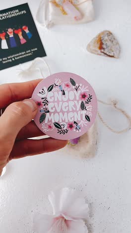 enjoy every moment - motivational gift with crystals and accessories