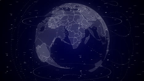 digital-globe-rotating,-zooming-in-on-Namibia-country