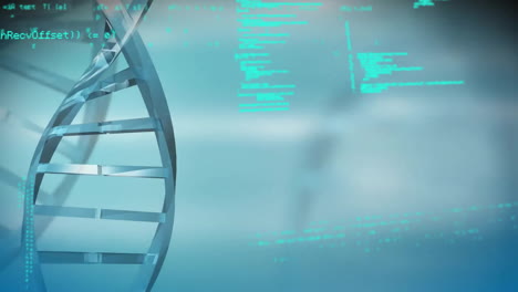 animation of data processing over dna strands