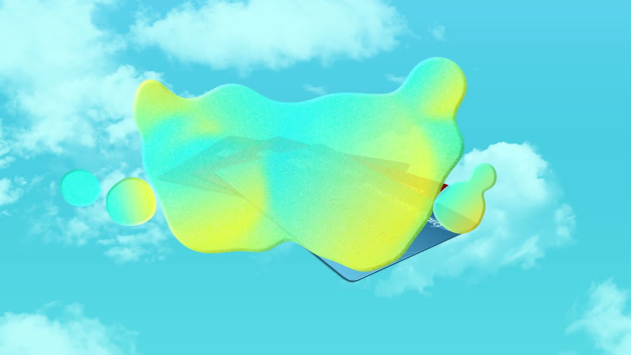 animación de una mancha brillante sobre una tarjeta de crédito