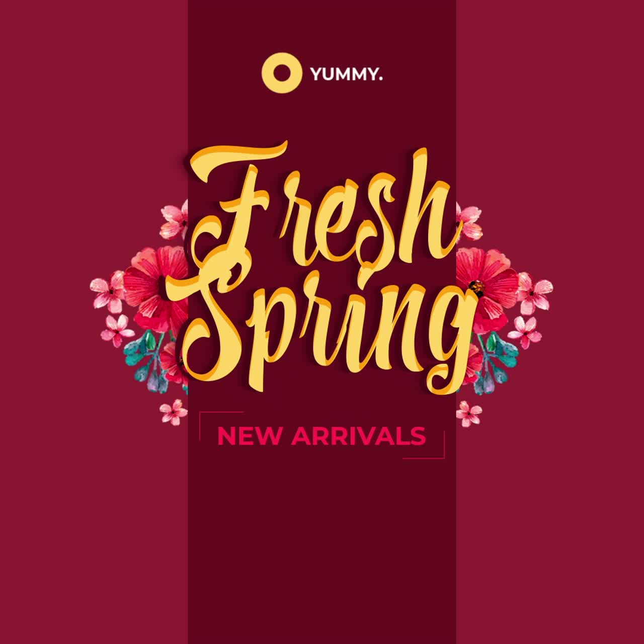 Animated Fresh Spring New Arrivals with Floral Graphics