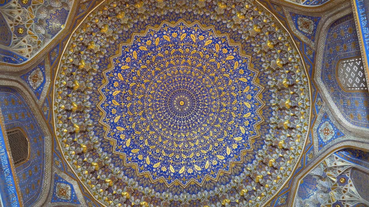 Discover Tilla-Kari Mosque's Interior at Registan Square, Samarkand, Uzbekistan