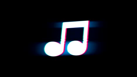 music song chord symbol on glitch retro vintage animation.