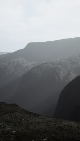 misty mountain range