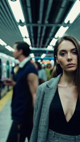woman in subway