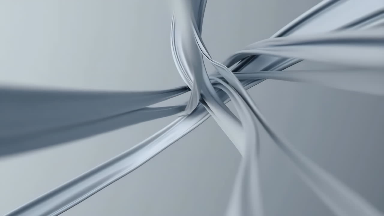 Abstract Flowing Grey and Silver Ribbons