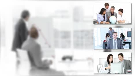 montage footage showing the concept of teamwork in business