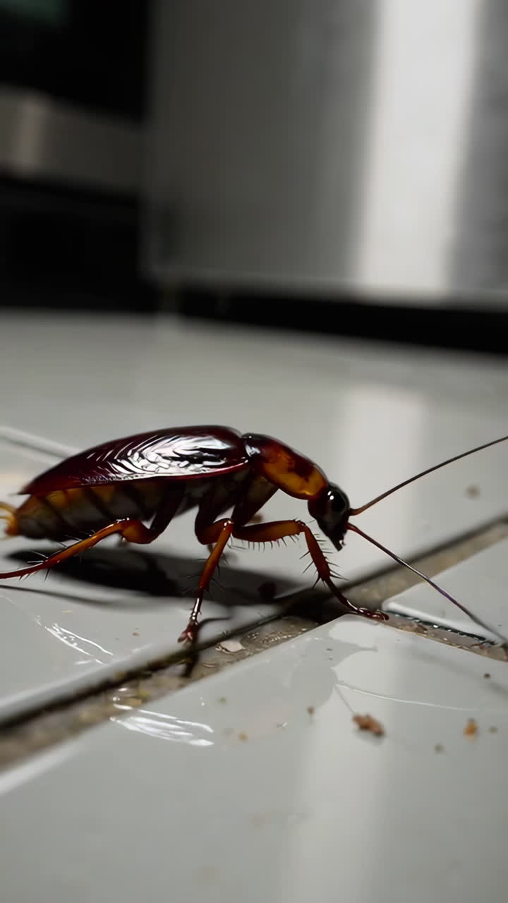 Cockroach on a kitchen floor