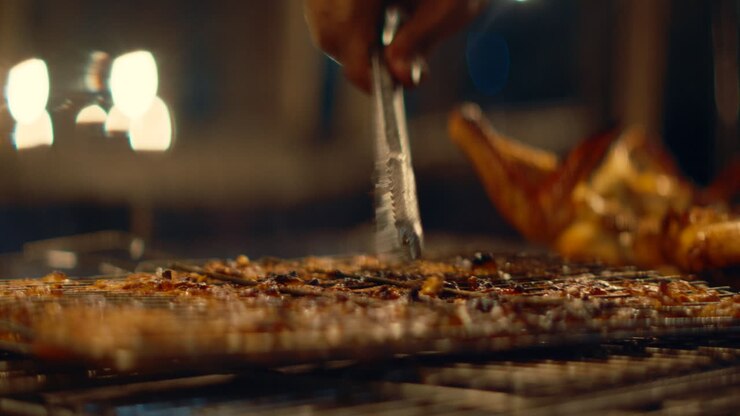 Grilled Chicken at Night