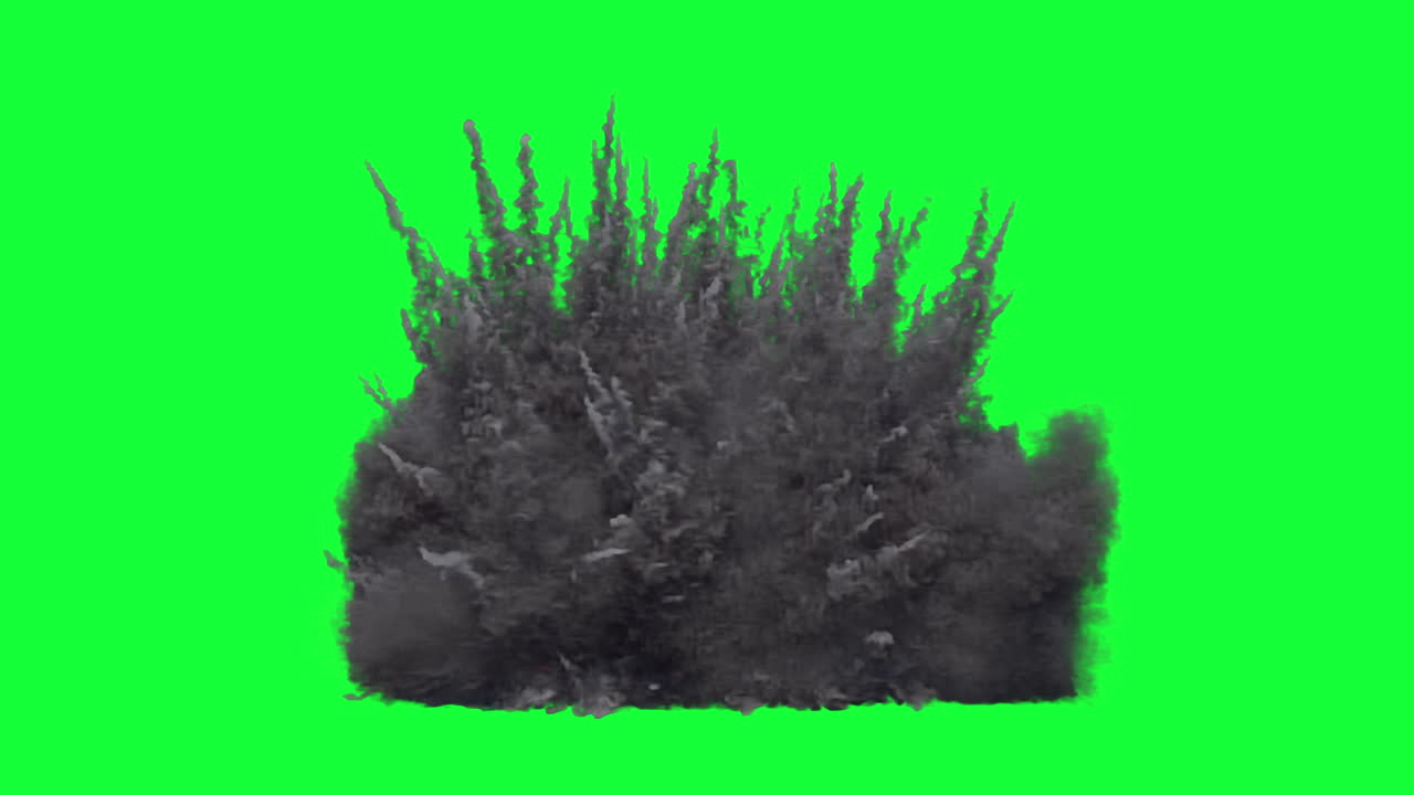 Explosions with Fire and Smoke on Green Screen