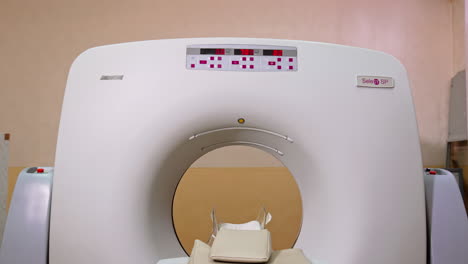 computerized axial tomography scan. magnetic resonance imaging machine in the hospital room with no people.