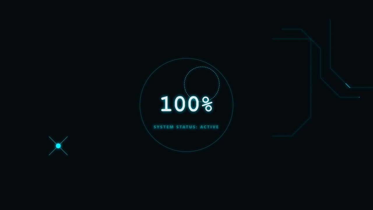 Digital Loading Progress Bar with Futuristic HUD Interface