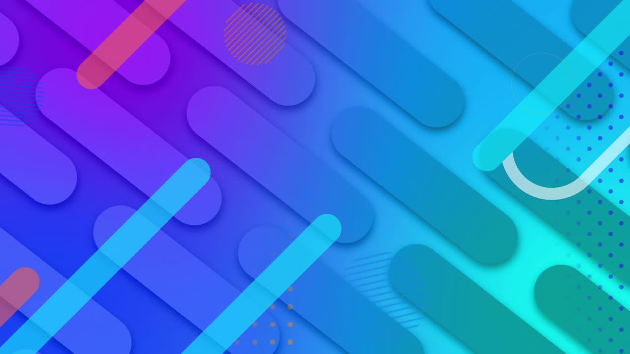 múltiples formas de cápsulas que se mueven contra un fondo azul