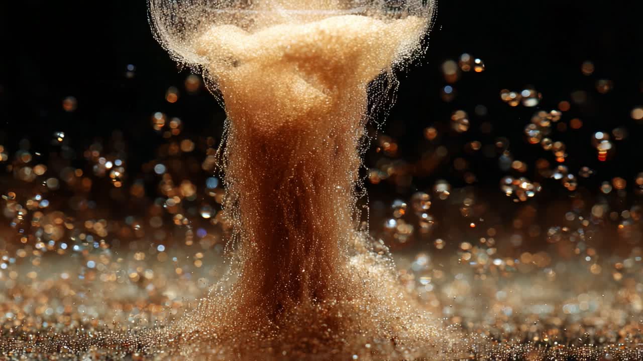 A mesmerizing close-up of effervescent bubbles rising dramatically from a glass, showcasing the intricate details of carbonation, light refraction, and liquid dynamics in stunning clarity