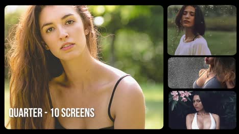 beautiful women in various settings, collage