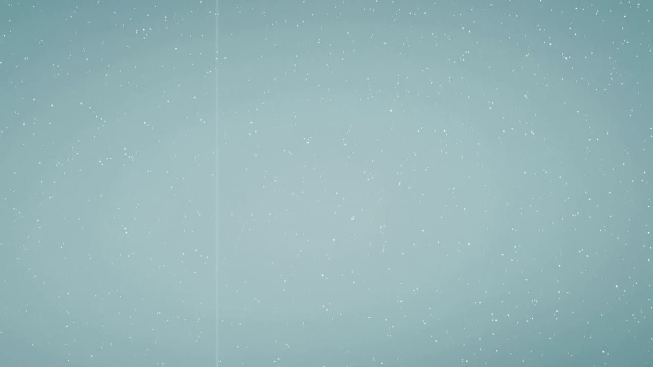 Starting playback, teal backdrop flickering on screen from speckle and faint scratch, copy space