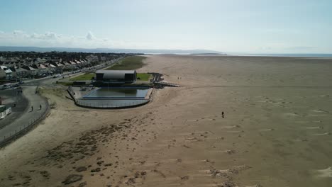 Naturschutzgebiet-Am-Strand-Von-Hoylake-–-Drohnenüberflug-Von-Meols-Aus,-Mit-Schwerpunkt-Auf-Spartinagras,-Wirral,-Großbritannien