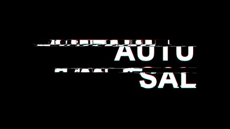 venta de otoño efecto glitch texto distorsión de televisión digital animación en bucle 4k