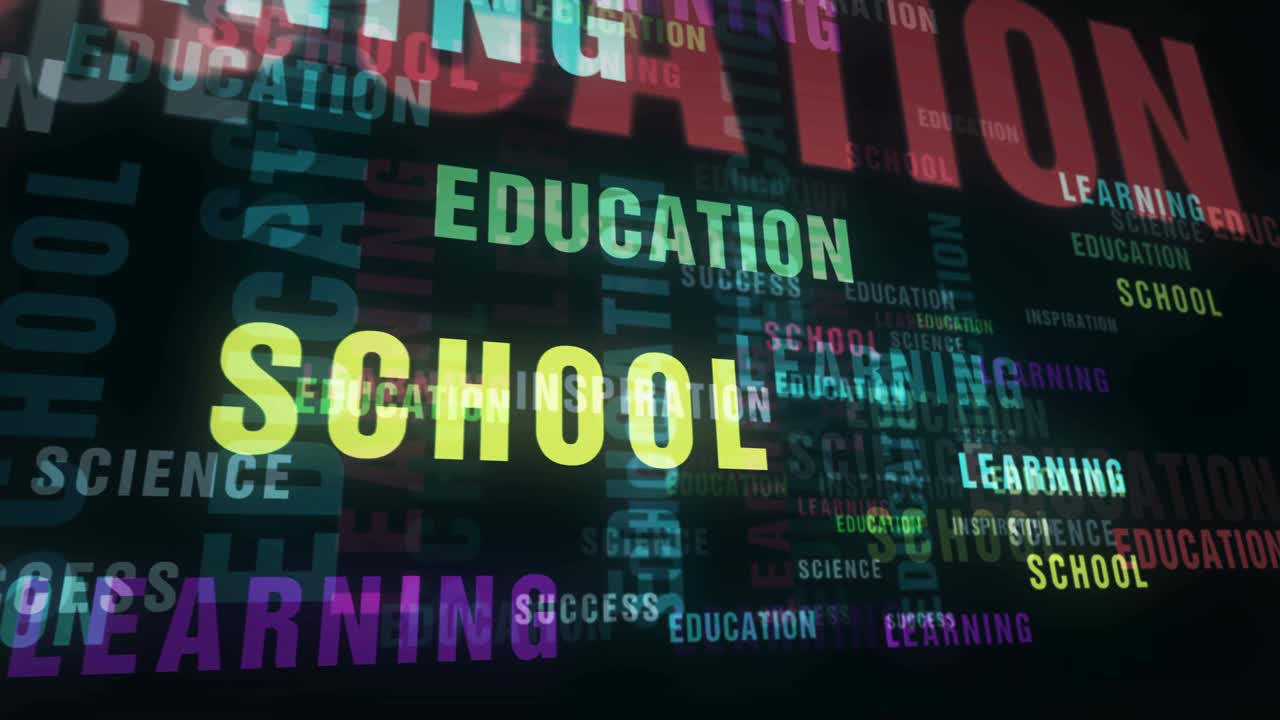 Business industry and technology text loop abstract concept