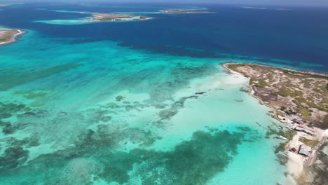 aerial view tropical island reef caribbean sea