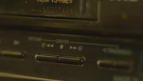 close up view of video vhs device