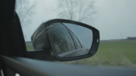 high speed side mirror view, camera shaking, different focus points