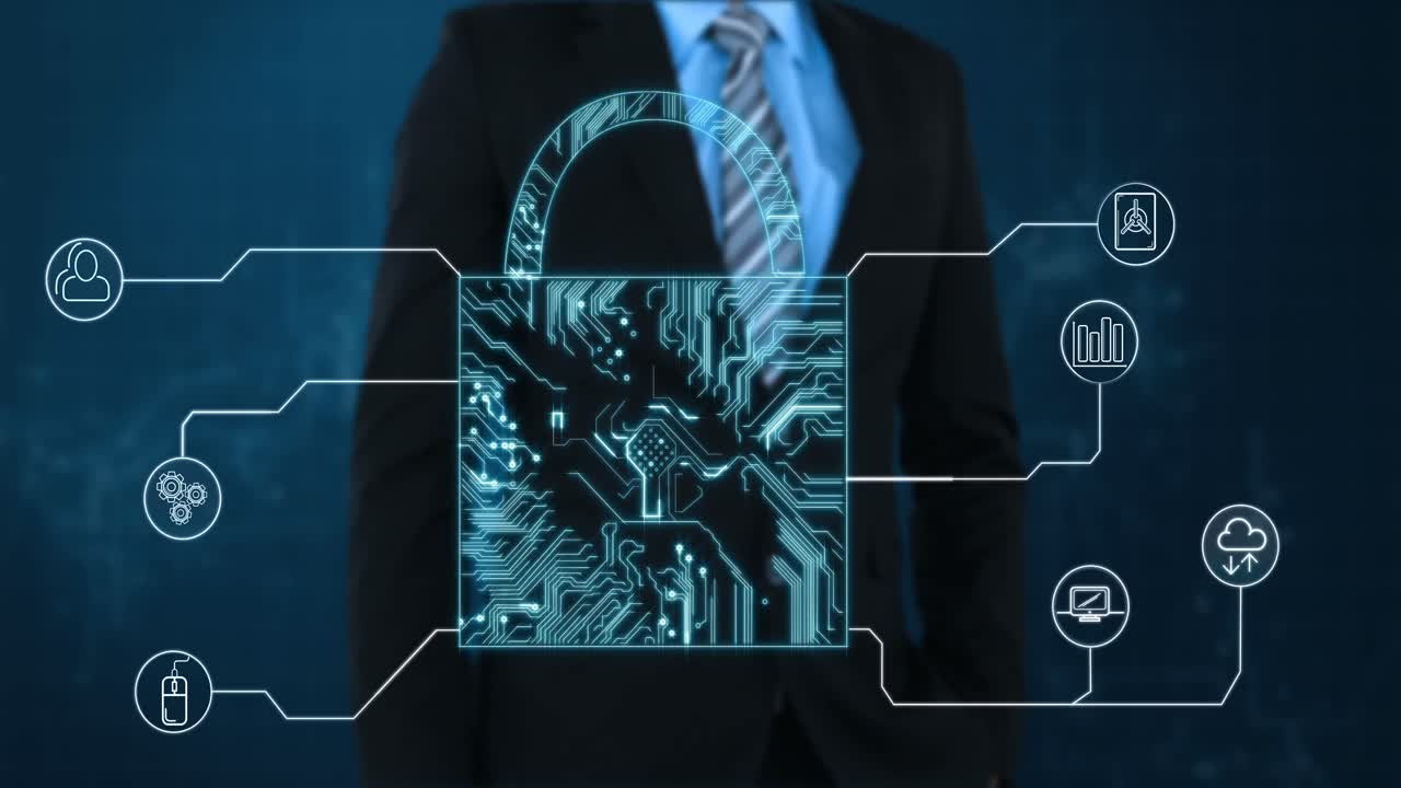 vídeo conceptual de la seguridad de la conexión del circuito