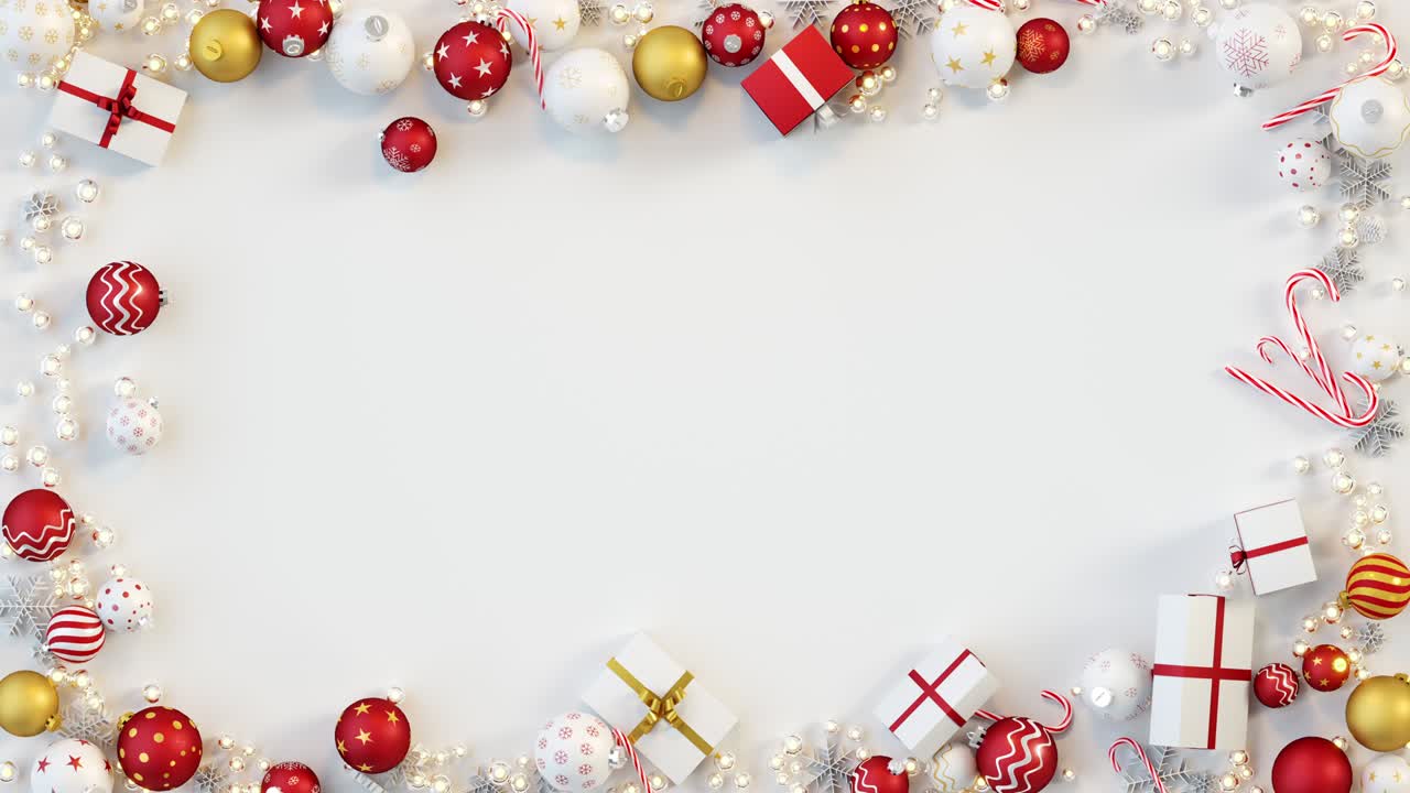 marco de decoraciones de navidad animación de renderizado 3d