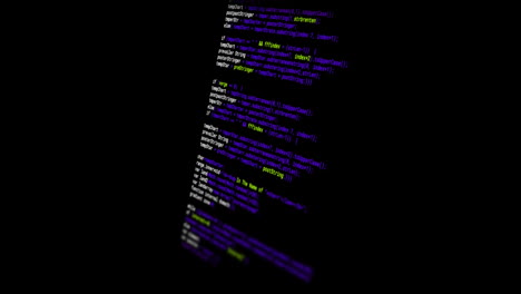 Animation of digital data processing over black background