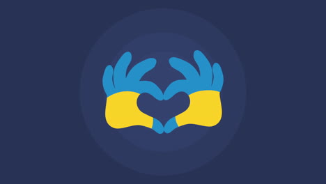 bandera de ucrania en las manos animación de paz