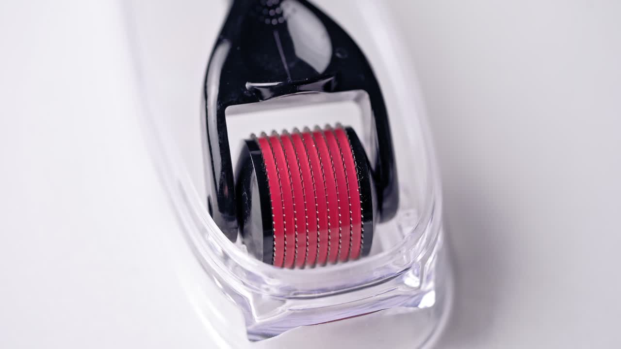 Dermaroller for medical micro needling therapy. Tool also known as: Derma roller, mesoroller, meso-roller, mesopen.