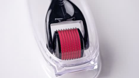 Dermaroller for medical micro needling therapy. Tool also known as: Derma roller, mesoroller, meso-roller, mesopen.