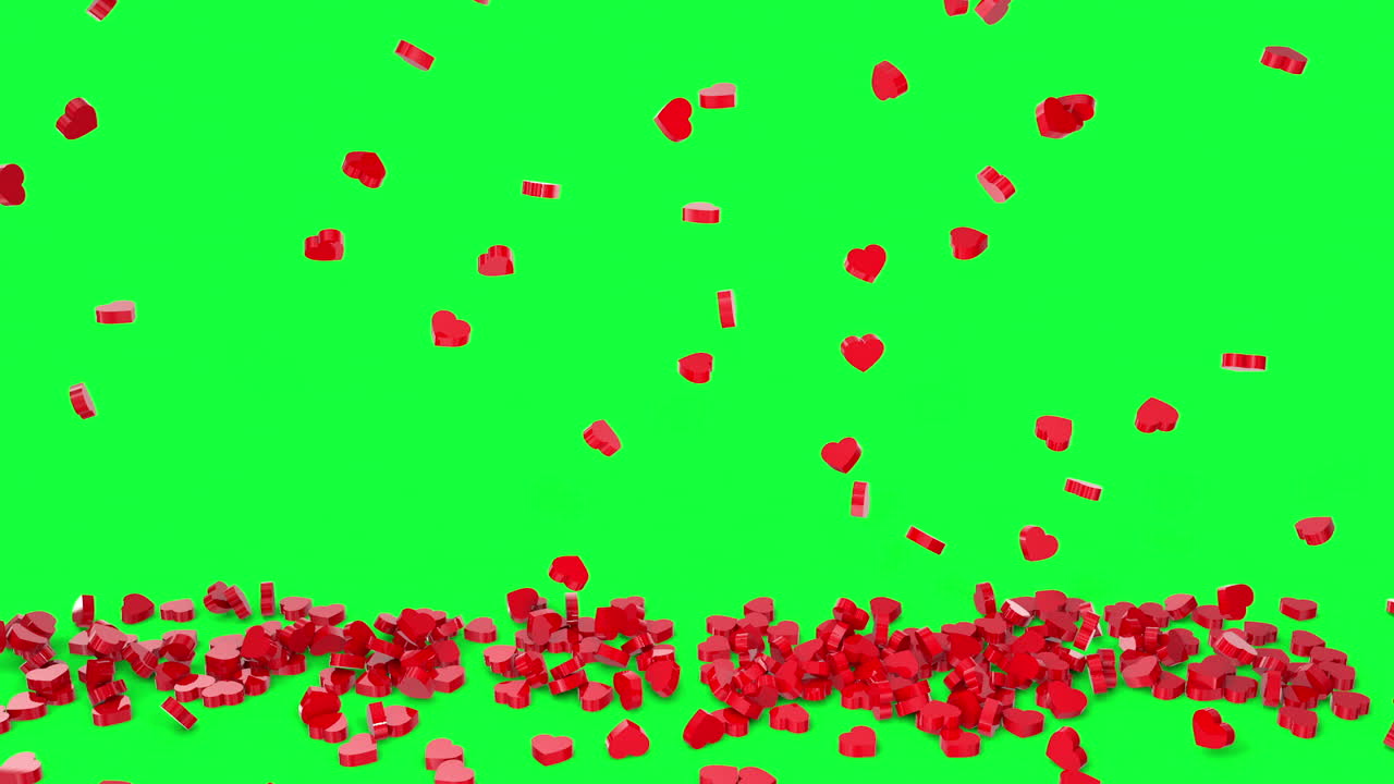 ⁇ 은 심장이 바닥에 떨어지고 쌓여 있습니다.