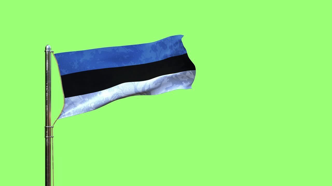 크로마 키 스크린에서 에스토니아의 국기를 흔들고, 고립되어 있습니다.