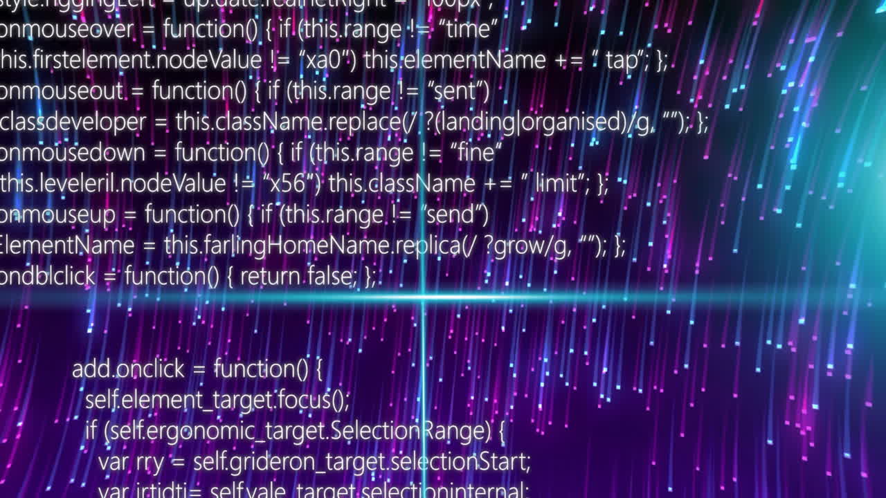 animation des faisceaux bleus du scanner sur le traitement des données et des traces de lumière bleue et rose