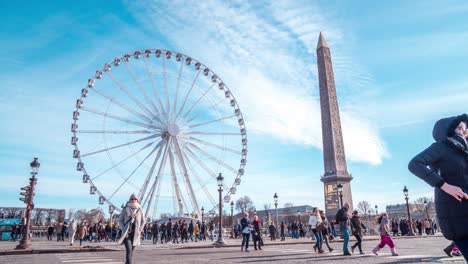 ferris wheel and egyptian obelisk at the paris concert in paris