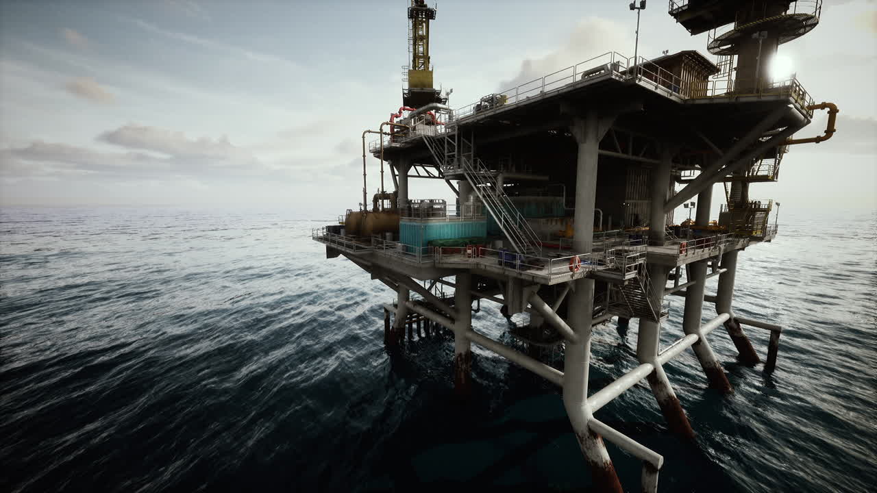 Olieboreplatform i havet