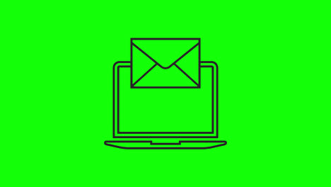 Animation-Des-E-Mail-Symbols.-E-Mail-Umschlagschleifenanimation-Mit-Alphakanal,-Grüner-Bildschirm.