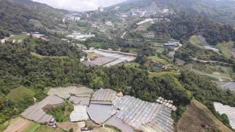 general landscape view of the brinchang district within the cameron highlands area of malaysia