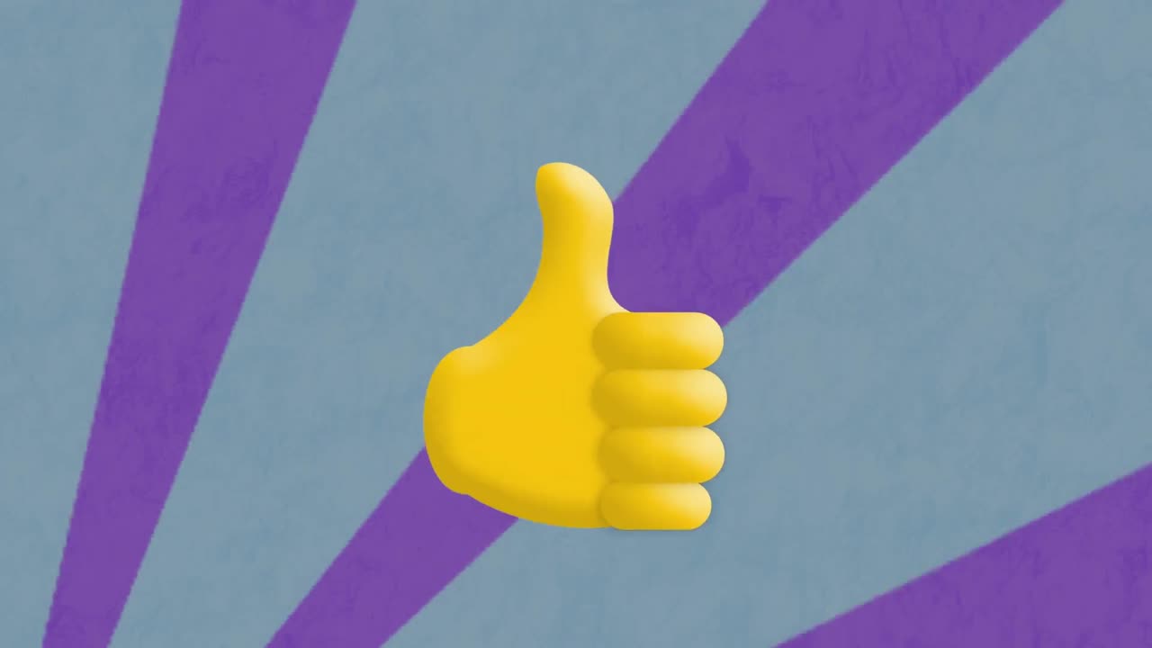 animación del emoji "okay" sobre un fondo a rayas