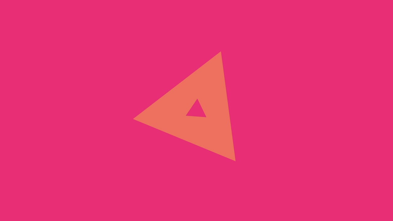 los triángulos de tamaño aleatorio hacen efecto túnel, bucle 2d sin costuras animación abstracta