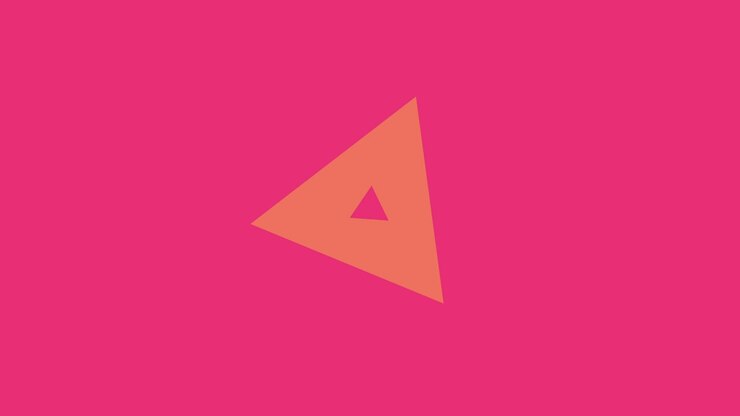 Triangoli di dimensioni casuali creano un effetto tunnel, animazione astratta in loop 2D senza soluzione di continuità