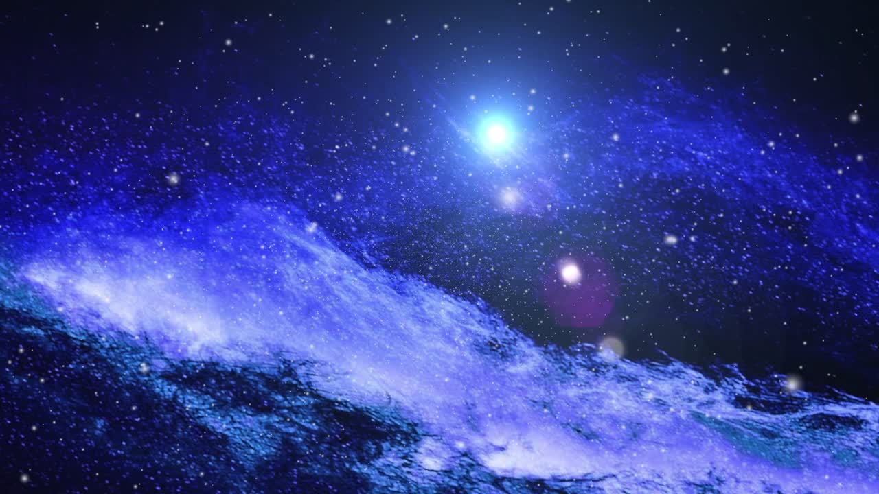 대우주에서 움직이는 푸른 은하