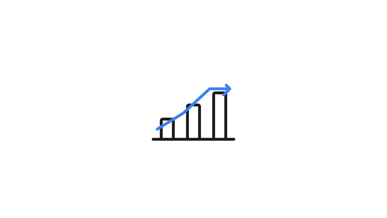 Animated Bar Chart Showing Business Growth Trend