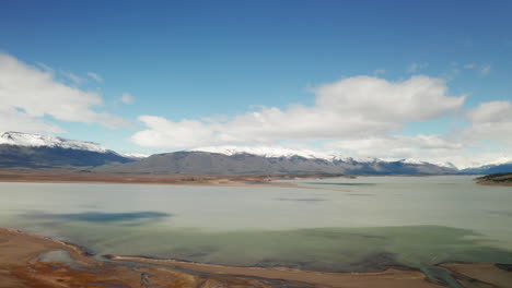 beautiful aerial drone shot of landscape at los glaciers national park, near santa cruz in patagonia, argentina