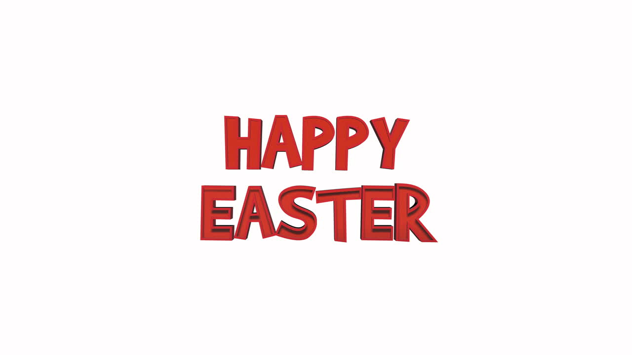 Testo in stile fumetto rosso Buona Pasqua su sfumatura bianca