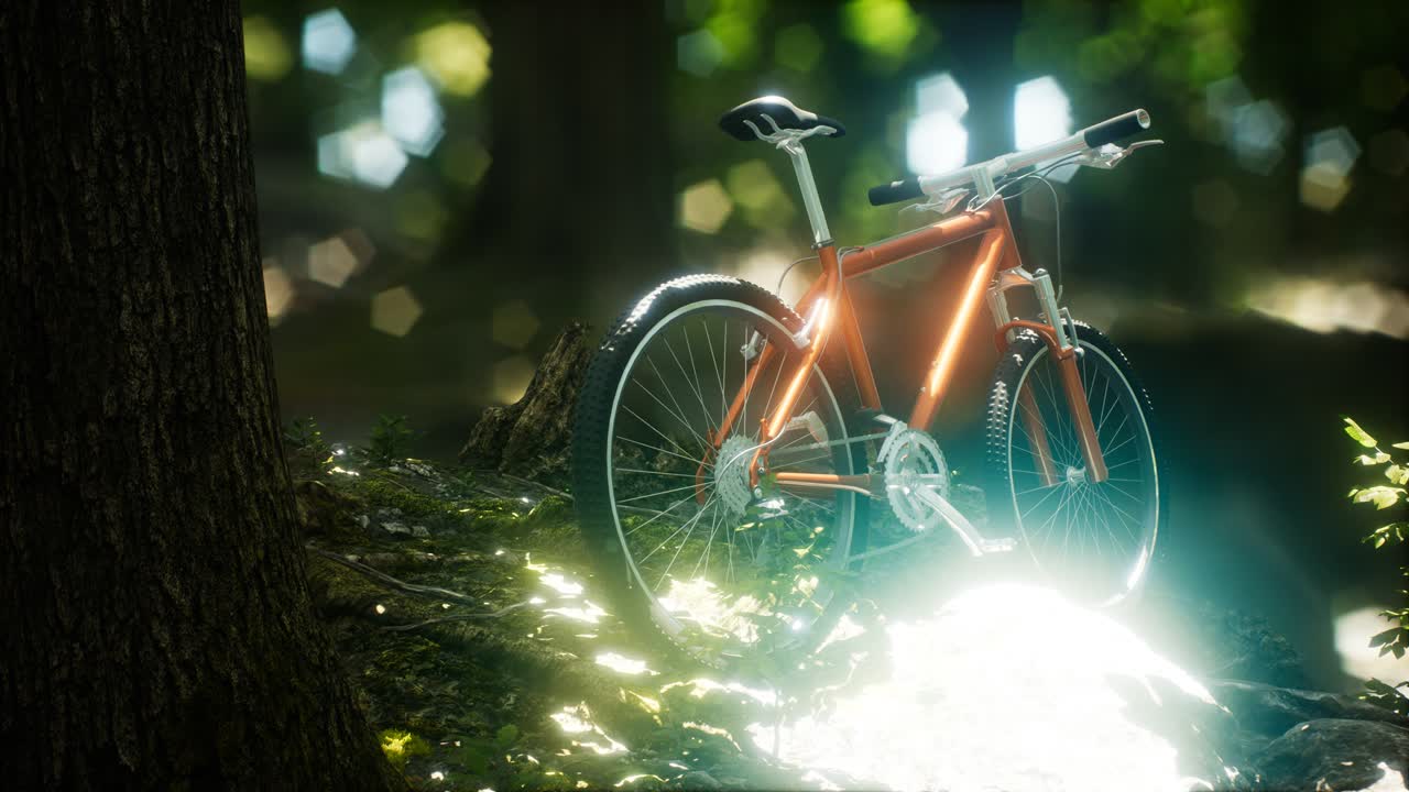 숲길 에 있는 산악 자전거