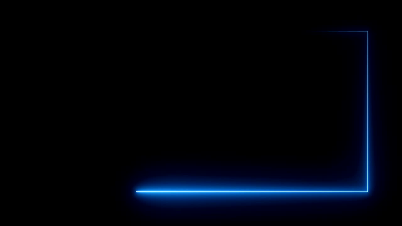 추상적인 밝은 네온 직사각형 프레임 레이저 기술 배경 디자인