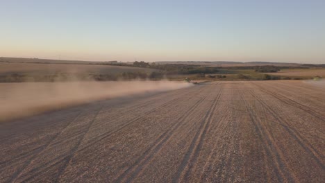 Harvesters-harvesting-soybeans-in-Brazil